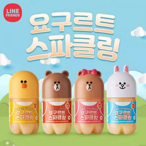 韩国LINE FRIENDS拉芙佑乳酸菌风味碳酸饮料380ml*12瓶/件