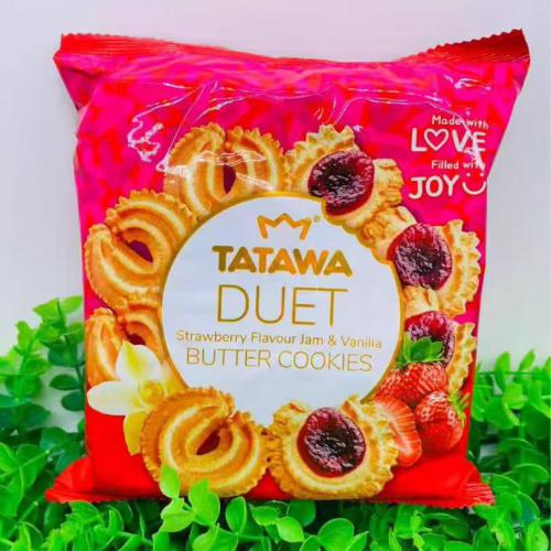 TATAWA草莓果酱&香草黄油味曲奇饼干混合装68g*30包/件