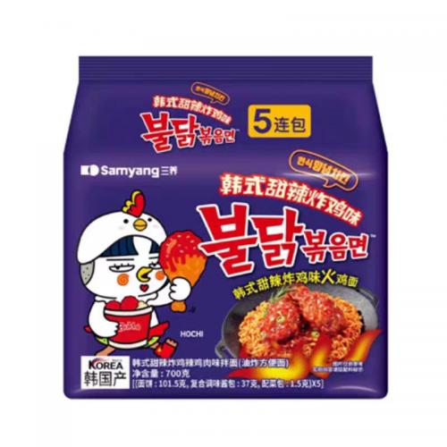 三养韩式甜辣炸鸡味火鸡面五连包700g（140g*5包）*8袋/件