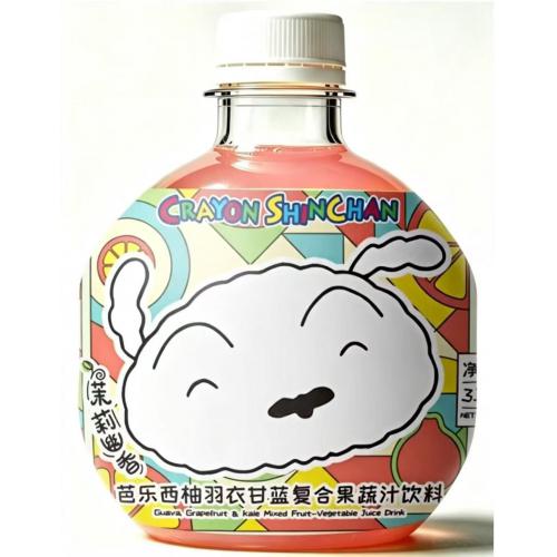蜡笔小新芭乐西柚羽衣甘蓝复合果蔬汁饮料330ml*15瓶/件