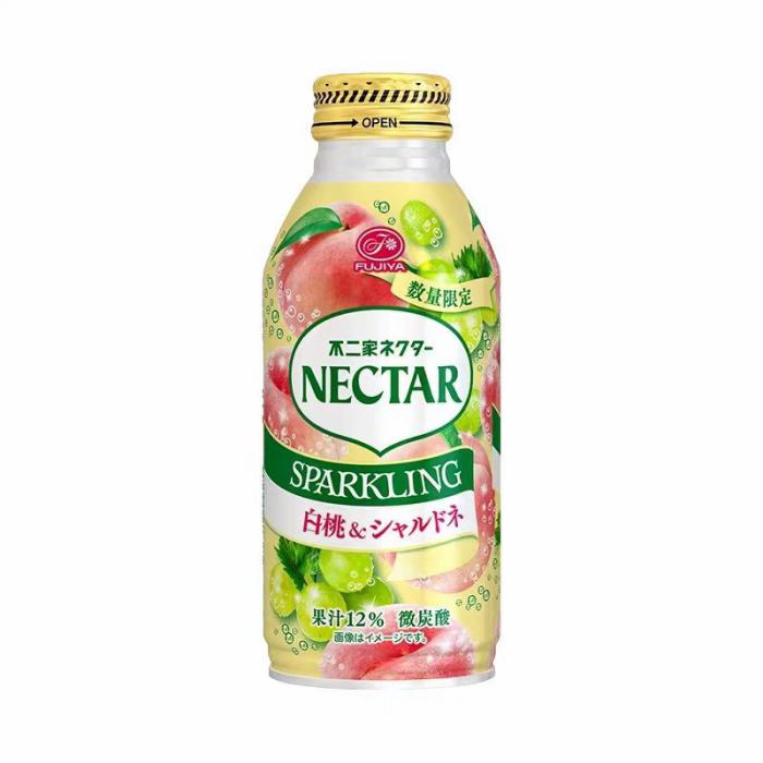 不二家混合果汁碳酸饮料（蜜桃味、青提味）380ml*24罐/件