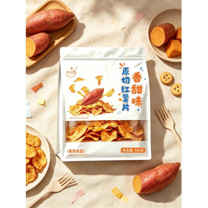 林子荷原切红薯片（香甜味）300g*12袋/件